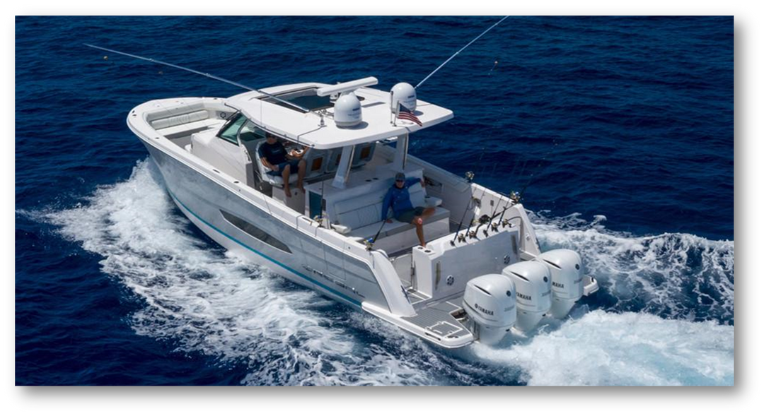 Dramatic Noise Reduction at Cruising Speeds and Improved Maneuverability Around the Dock on this Regal 38 SAV with Sharrow Propellers