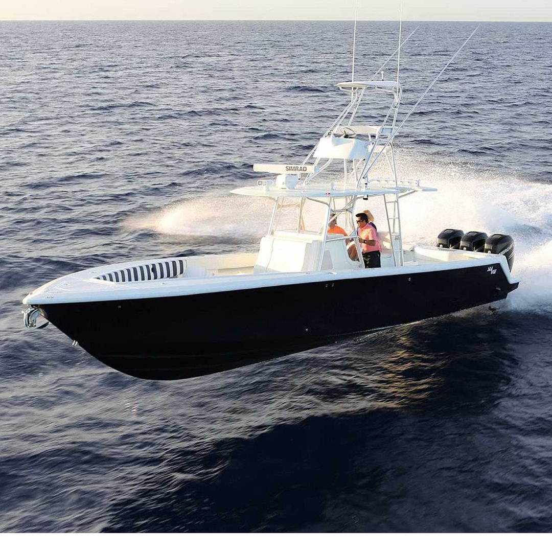 SeaVee 390 with Triple Mercury 350 HP – 57% Faster at 2500 RPM, 27% Better Fuel Economy at 37 MPH